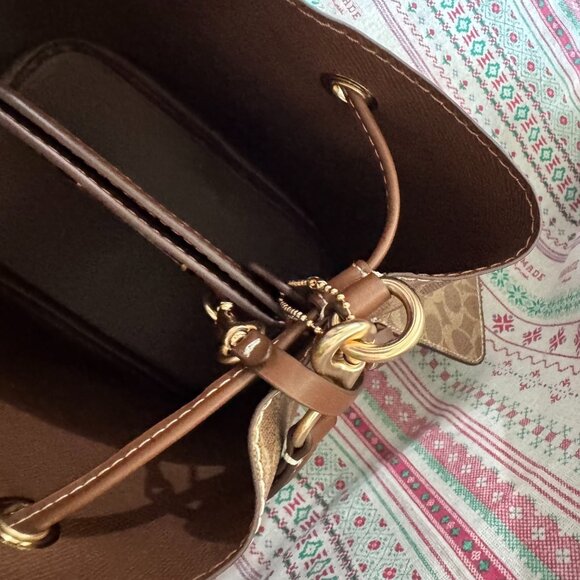 Coach Roan Bucket Bag Signature Canvas Tan/Brown - Picture 8 of 10